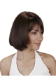 Brown Ideal Straight Indian Remy Hair Medium Wigs