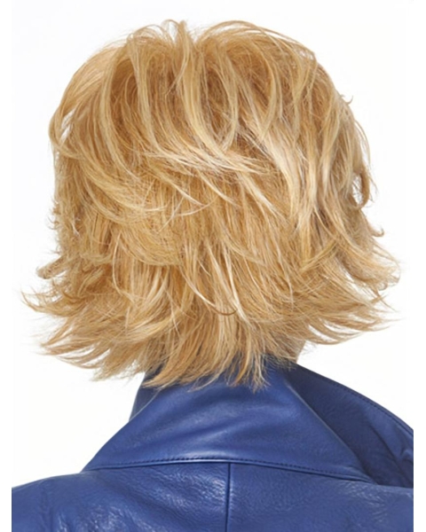 Blonde Straight Synthetic Unique Medium Wigs