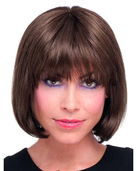 No-fuss Auburn Straight Chin Length Lace Wigs