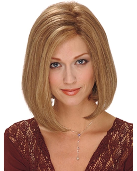 Sleek Blonde Bobs Chin Length Synthetic Wigs