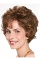 Chin Length Monofilament Brown Curly 10" Synthetic Beautiful Medium Wigs