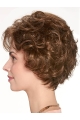 Chin Length Monofilament Brown Curly 10" Synthetic Beautiful Medium Wigs