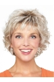 Blonde Curly Chin Length Bobs Monofilament Wigs For Ladies