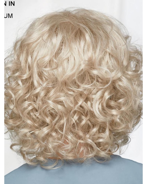 Curly Platinum Blonde Chin Length 12" Hairstyles Classic Wigs