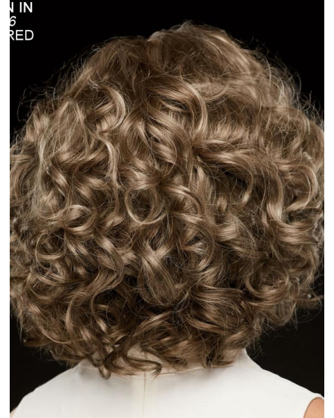 Curly Brown Chin Length 10" Stylish Classic Wigs