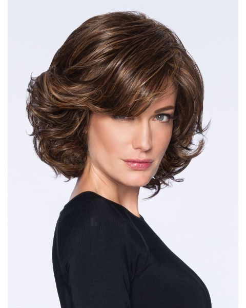 Brown Classic Women'S Curly Synthetic Wigs