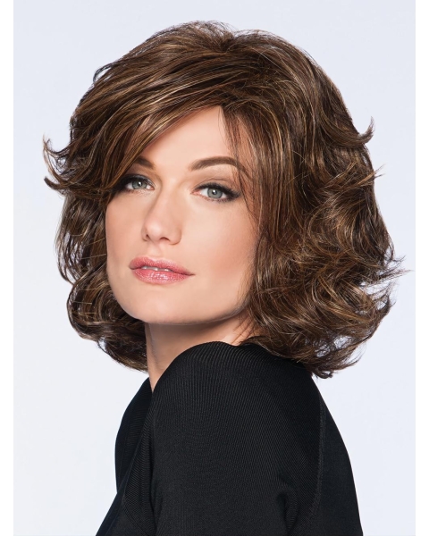 Brown Classic Women'S Curly Synthetic Wigs