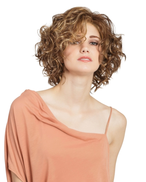 Bob Cut Curly 11" Blonde Lace Front Wigs