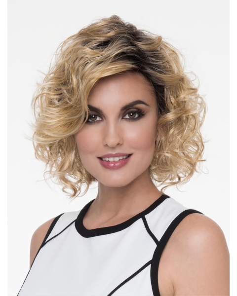 Curly Capless Blonde Classic Synthetic Wigs