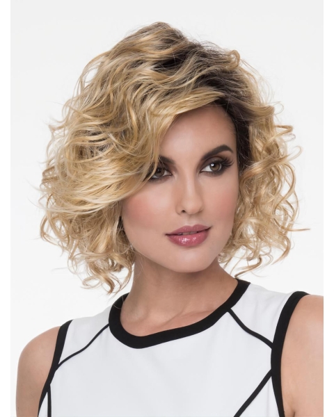 Curly Capless Blonde Classic Synthetic Wigs