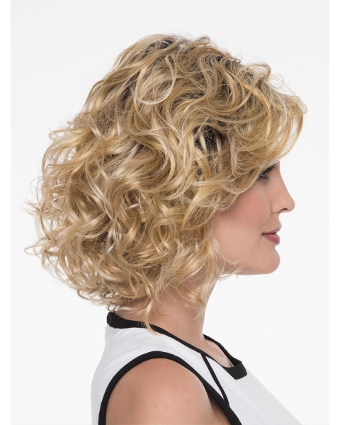 Curly Capless Blonde Classic Synthetic Wigs