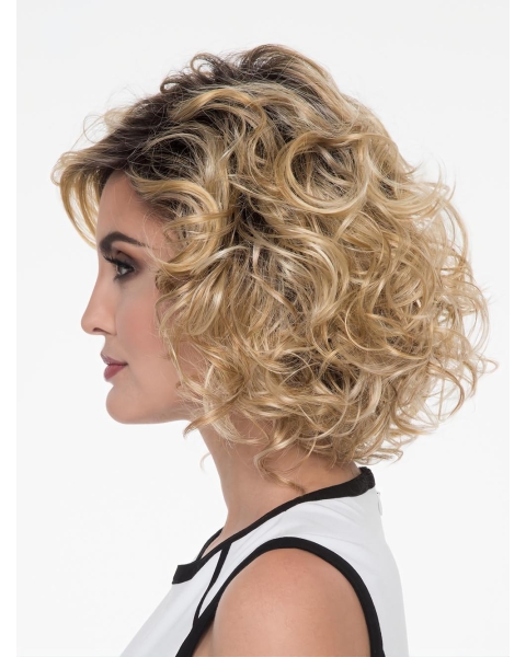 Curly Capless Blonde Classic Synthetic Wigs