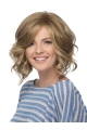 Blonde Curly Chin Length Layered Lace Front Synthetic Wigs