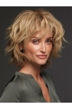 Curly 100% Hand-Tied Blonde Layered Human Hair Hand Tied Wigs