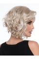 12" Curly Platinum Blonde Monofilament Wig Without Bangs