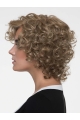 10" Curly Brown Layered Monofilament Synetic Wigs