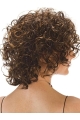 Designed Brown Curly Chin Length Synthetic Wigs