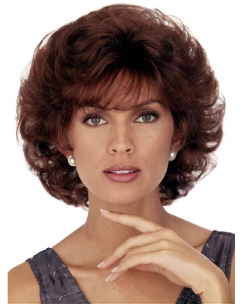 Modern Auburn Curly Chin Length Classic Wigs