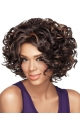 Good Brown Curly Chin Length African American Wigs