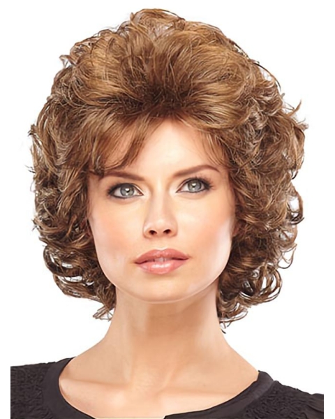 Durable Auburn Curly Chin Length Classic Wigs