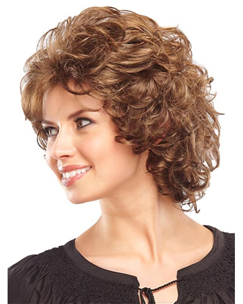 Durable Auburn Curly Chin Length Classic Wigs