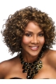 Brown Curly Synthetic Preferential Medium Wigs