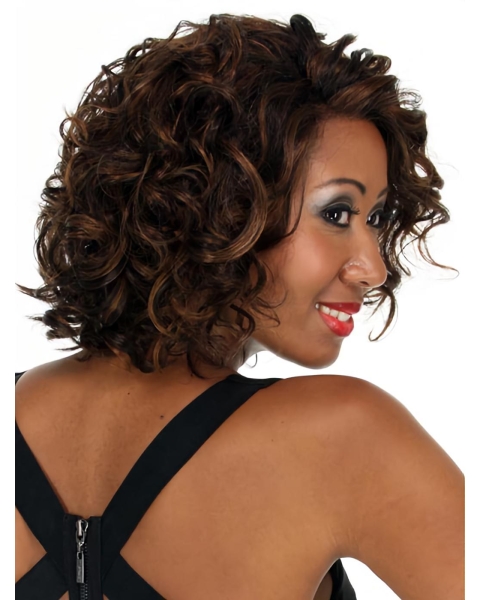 Curly Chin Length Petite Wigs