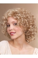 Shining Blonde Curly Chin Length Synthetic Wigs