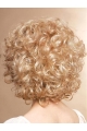 Shining Blonde Curly Chin Length Synthetic Wigs