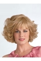 Cool Blonde Curly Chin Length Synthetic Wigs