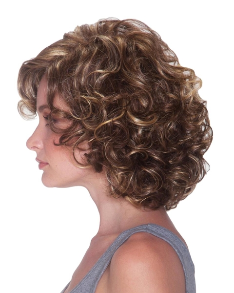 Impressive Blonde Curly Chin Length Synthetic Wigs