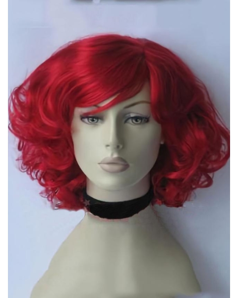 14 Inches Curly Lace Front Red Human Wigs