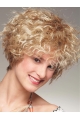 Amazing Blonde Chin Length Curly With Bangs Popular Wigs