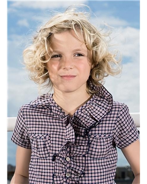 Amazing Blonde Curly Chin Length Kids Wigs