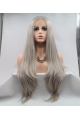 Fashion Long Straight Synthetic Lace Front Silver Wigs