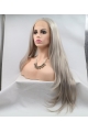 Fashion Long Straight Synthetic Lace Front Silver Wigs