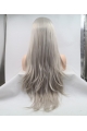 Fashion Long Straight Synthetic Lace Front Silver Wigs