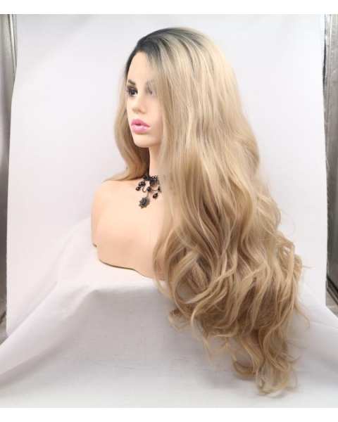 Blonde Long Wavy  Sunkissed Synthetic Lace Front Wigs