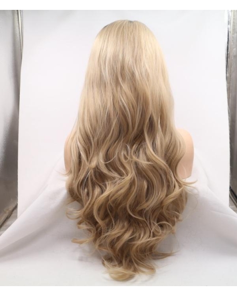 Blonde Long Wavy  Sunkissed Synthetic Lace Front Wigs