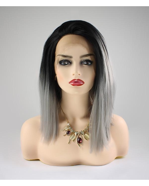 China Fashion Short Straight  Ashen Princess Synthetic Lace Front Wigs For Women