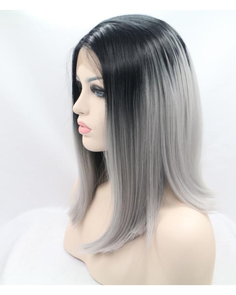 China Fashion Short Straight  Ashen Princess Synthetic Lace Front Wigs For Women