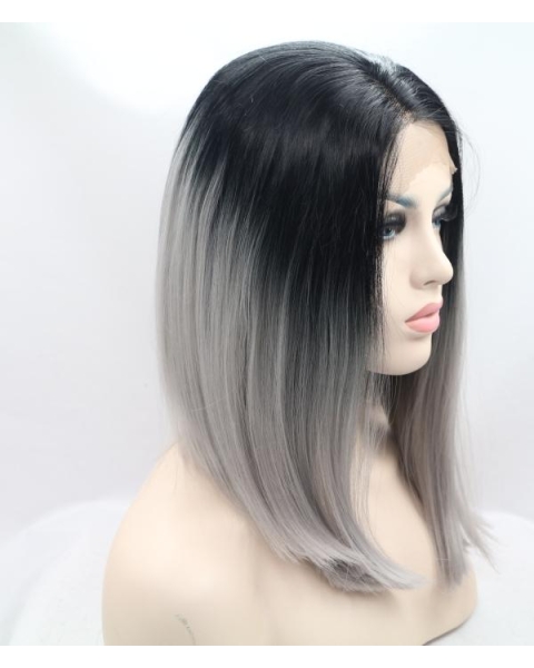 China Fashion Short Straight  Ashen Princess Synthetic Lace Front Wigs For Women