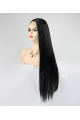 Black Long Straight Swan Synthetic 13*4 Lace Front Wigs