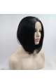 Natural Looking Short Straight  Dark Angel Bob Synthetic Lace Front Wigs For Women