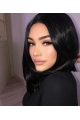 Natural Looking Short Straight  Dark Angel Bob Synthetic Lace Front Wigs For Women