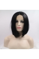 Natural Looking Short Straight  Dark Angel Bob Synthetic Lace Front Wigs For Women