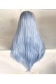 Light Blue Silky Long Straight Synthetic Lace Front Wigs