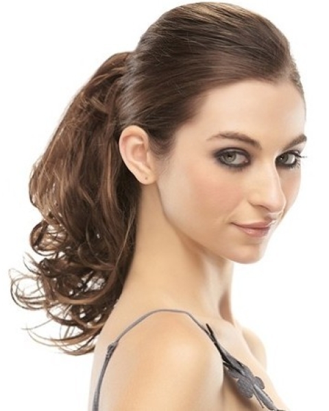 Fashion Brown Curly Clip in Hairpieces