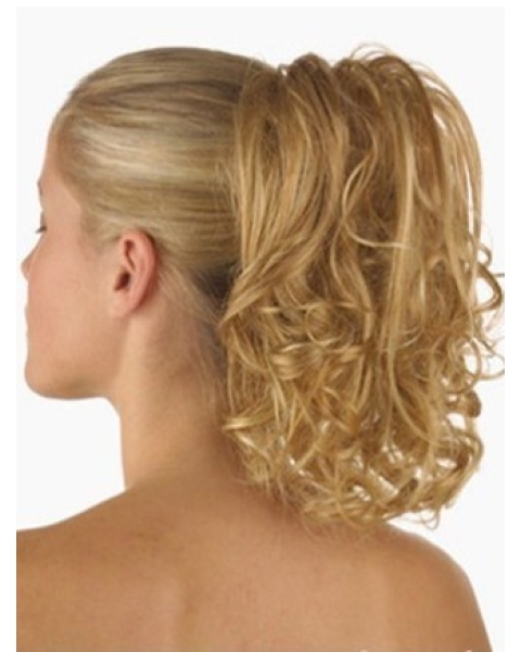 Fashion Brown Curly Clip in Hairpieces