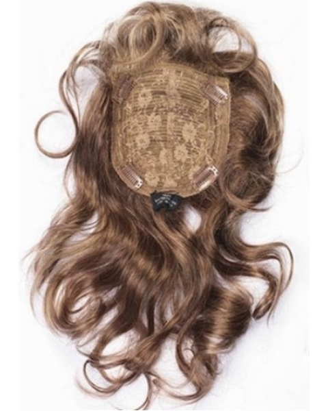 Sleek Brown Wavy Clip in Hairpieces